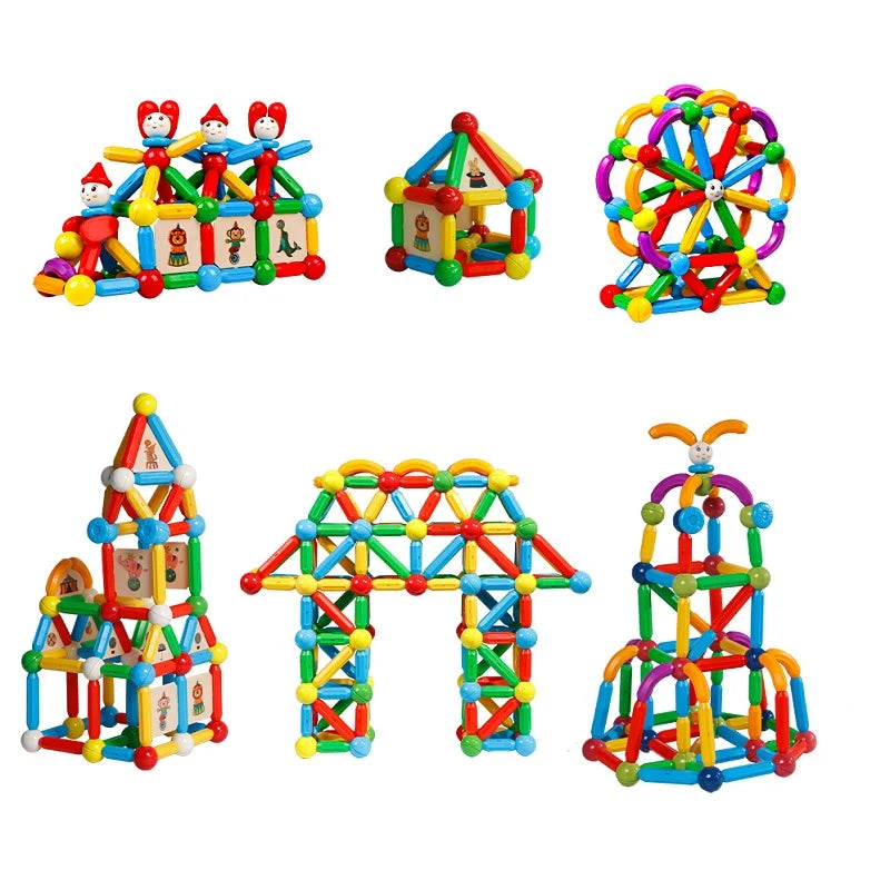 Magnetic Building Blocks Set - Kids Educational Toy with Magic Magnet Sticks & Balls for Creative Play, Ideal Gift for Boys and Girls