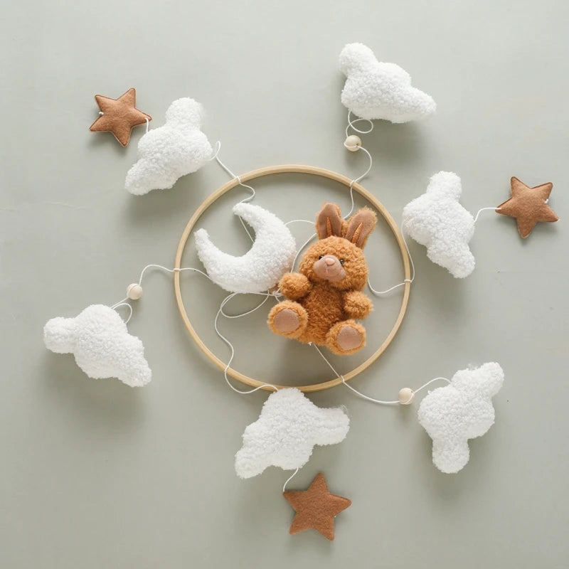Baby Crib Mobile Wooden Nursery Newborn Sensory Toys