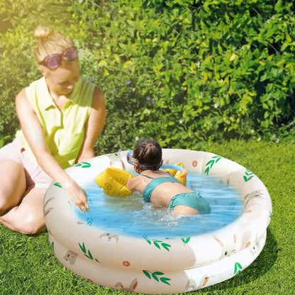 Piscina Inflable Pequeña para Niños, Piscina Plástica Pequeña de PVC Duradero con Diseño de Oso Brillante para Diversión Segura al Aire Libre