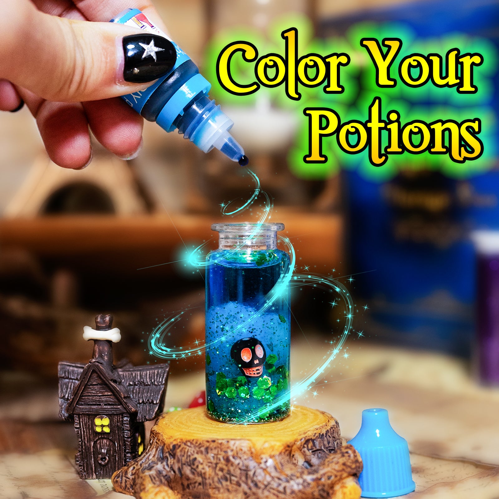 Enchanting DIY Magic Potions Kit for Kids - 24 Bottles, Spell Book & Magical Accessories for Halloween and Christmas Fun