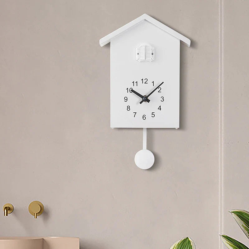 Cuckoo Wall Clock 20x25cm Muted Green Modern Hanging Home Clock Fall 2025 Whimsical Quartz Pendulum Gift