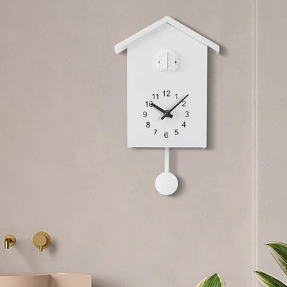 Cuckoo Wall Clock 20x25cm Muted Green Modern Hanging Home Clock Fall 2025 Whimsical Quartz Pendulum Gift