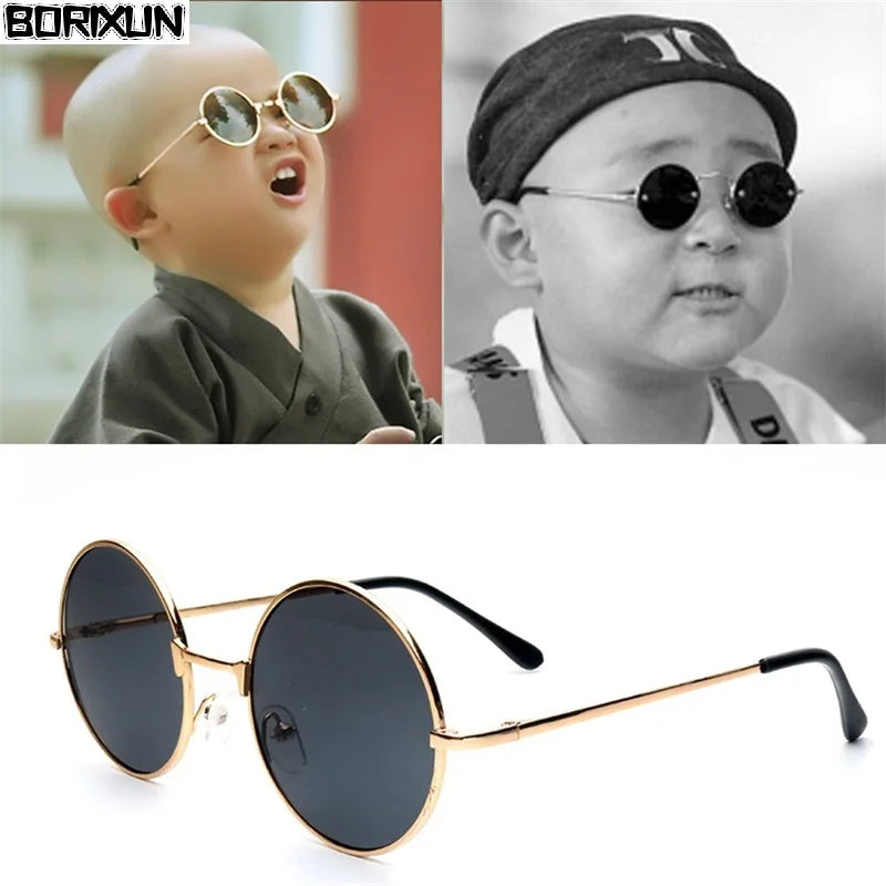 Kinderzonnebril rond montuur UV400 bescherming schattige vintage stijl zomer 2026 cadeau-idee trend seizoen