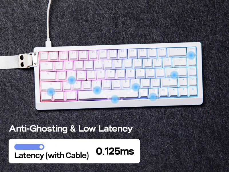 Teclado Mecánico Cableado Magnético al 65 Porciento con Retroiluminación RGB