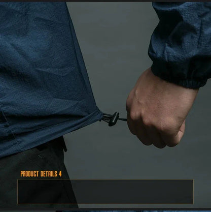 Chaqueta ligera para hombre - Cremallera táctica, poliéster, verano