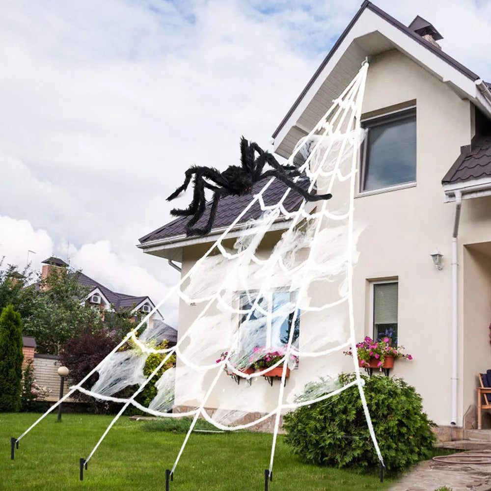 Halloween Spider Web Triangle Lawn Decor 2025 Haunted Prop
