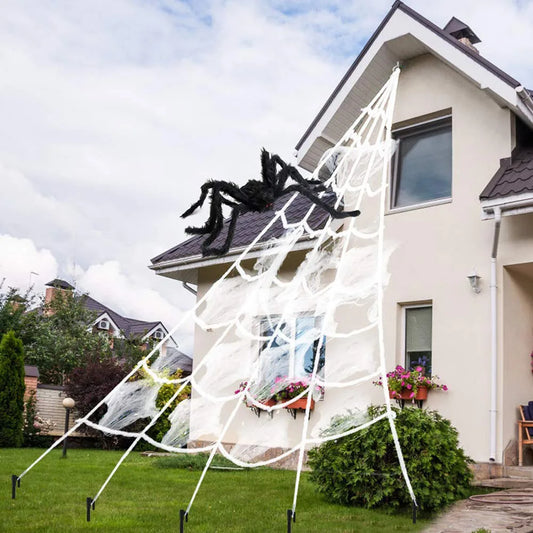 Halloween Spider Web Triangle Lawn Decor 2025 Haunted Prop