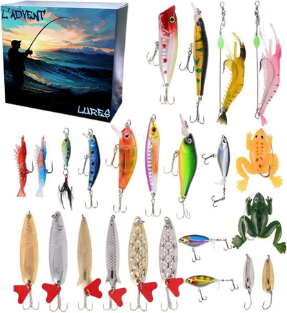 Calendario de Adviento de Pesca Kit de Cuenta Regresiva de Navidad de 24 Días