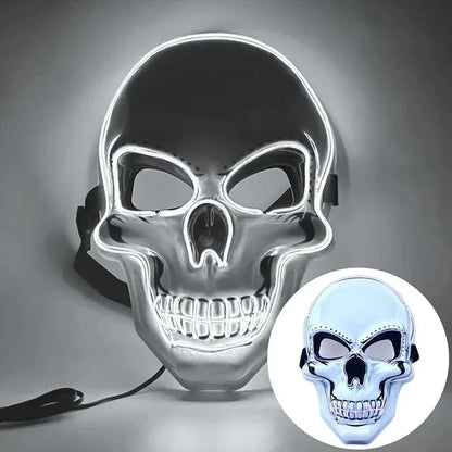 LED Skull Mask Full Face Glowing Terror Mask Halloween Fall 2025 Masquerade Party Costume Mask Breathable