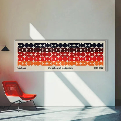 Mid Century Modern Panoramic Canvas Print Bauhaus Unframed