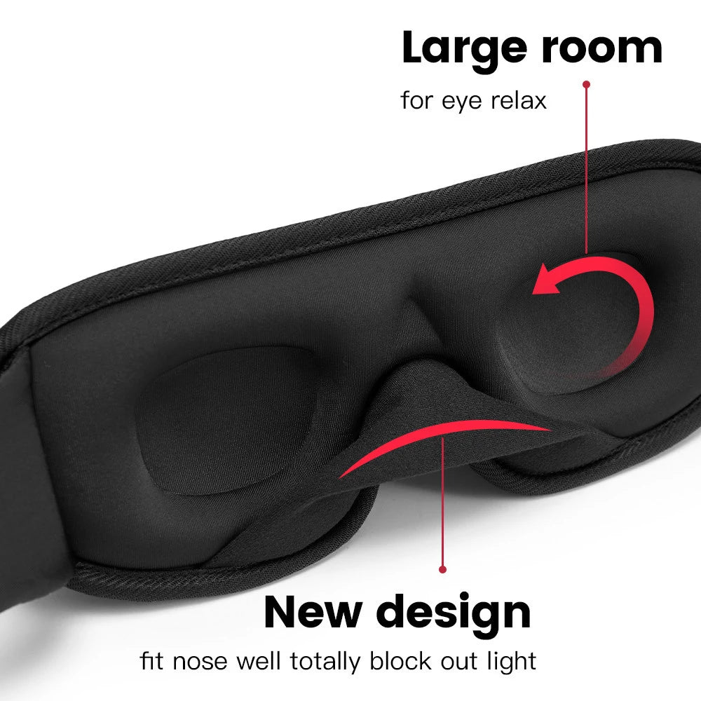 3D Sleep Eye Mask – Light Blocking, Soft and Breathable Eyeshade for Travel and Night Rest