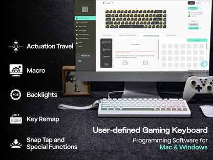 Teclado Mecánico Cableado Magnético al 65 Porciento con Retroiluminación RGB