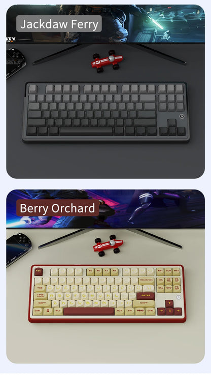 Teclado mecánico 87 teclas modo tri RGB intercambiable en caliente