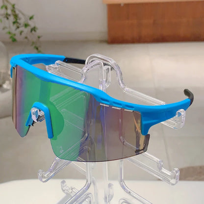 Oversized Sports Sunglasses Men, 2025 Punk Mirror Anti-UV Riding Shades