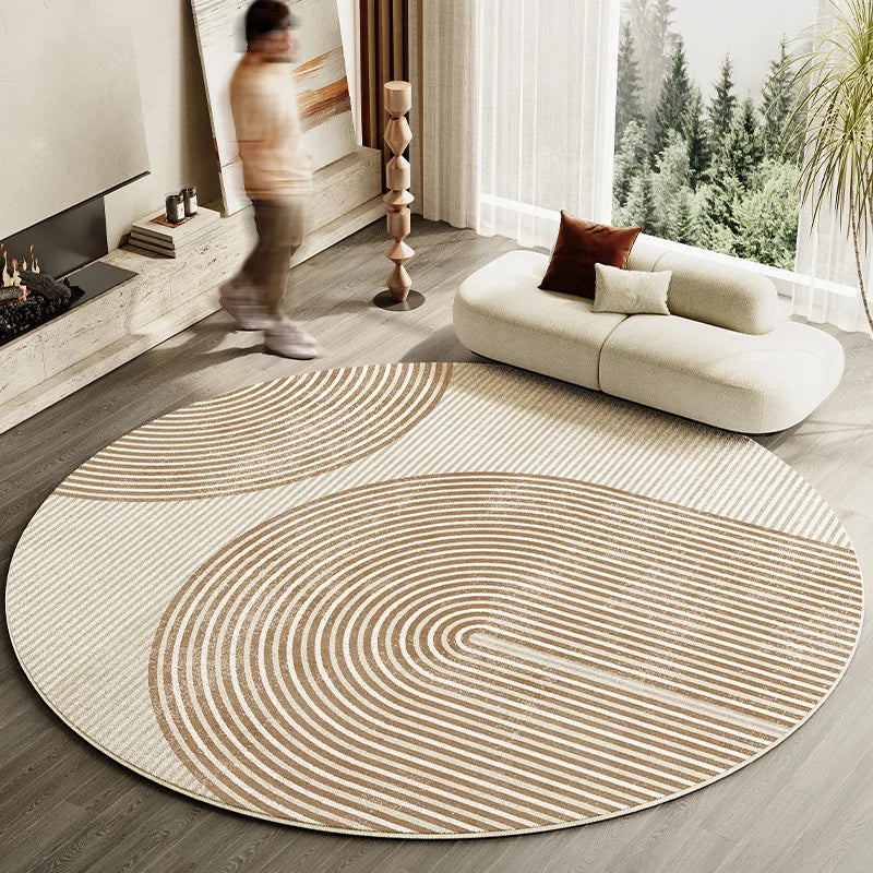 Japanese Round Striped Rug Thick Washable Nonslip Mat