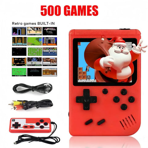 Mini Retro Handheld Video Game Console - 3.0-Inch LCD, 500 Built-In 8-Bit Games, Perfect Xmas Gift for Kids