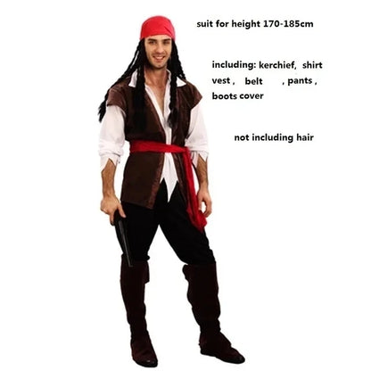 Pirates of the Caribbean Jack Sparrow Cosplay Costume Set for Men Women Halloween Carnival 2026
