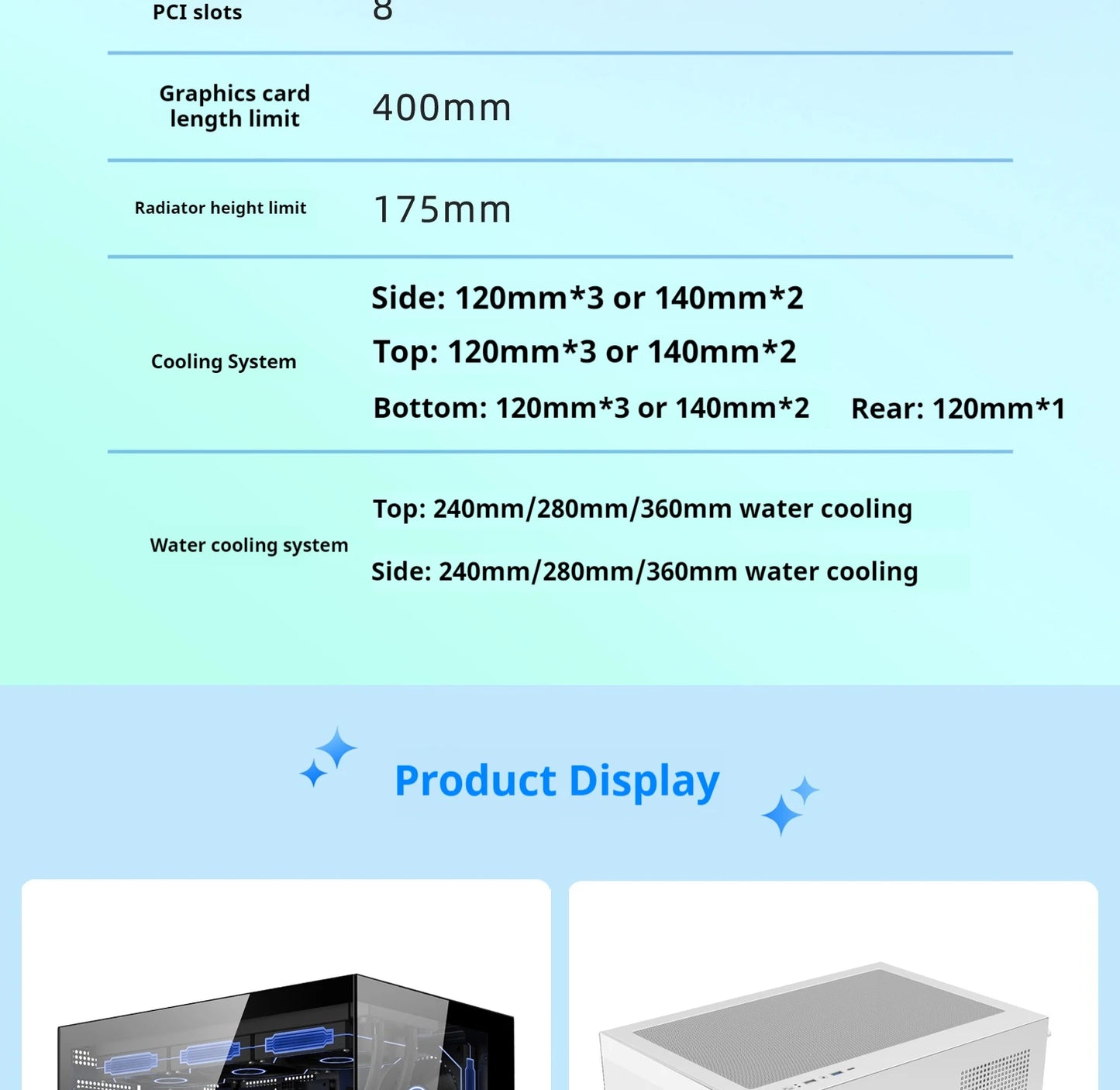 Boîtier PC Gaming Dreamland Pro ATX Double Verre Châssis 360mm