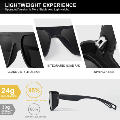 Classic Square Polarized Sunglasses for Men Women Fashion Sports Shades
