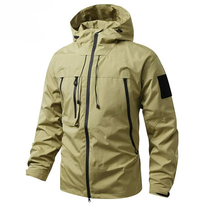 Chaqueta impermeable para hombre para senderismo - Poliéster con capucha extragrande