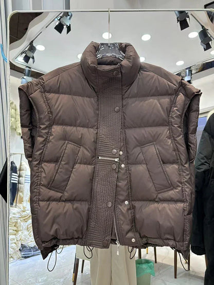 Insulating Women’s Down Vest - Cropped, Duck, Winter
