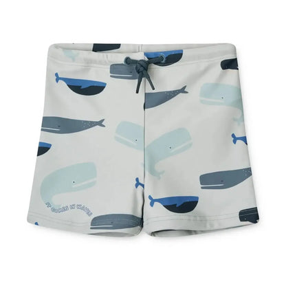 Quick-dry Kids’ Swimwear Set – Rash Guard & Hat, Nylon, Cartoon Seagull Star Print, Beach Holidays