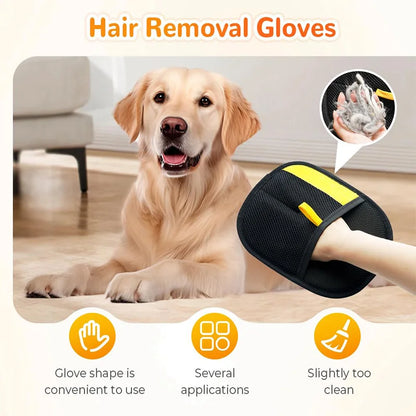 Double-Sided Pet Grooming Glove – Removes Hair from Furniture and Coat, Cats and Dogs