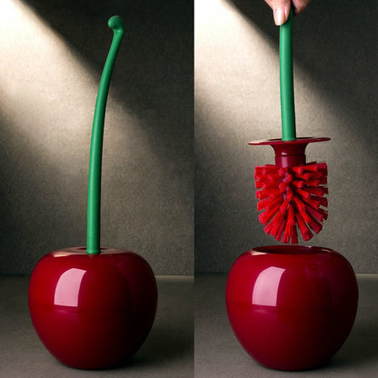 Cherry Toilet Brush & Holder – Stylish Bathroom Accessory, Non-Scratch Cleaner for Ceramic Surfaces, Premium Design