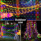 Solar-Powered LED Net Curtain Lights - 8 Modes Waterproof String Fairy Lights for Holiday Decorations, Christmas, Weddings & Outdoor Events