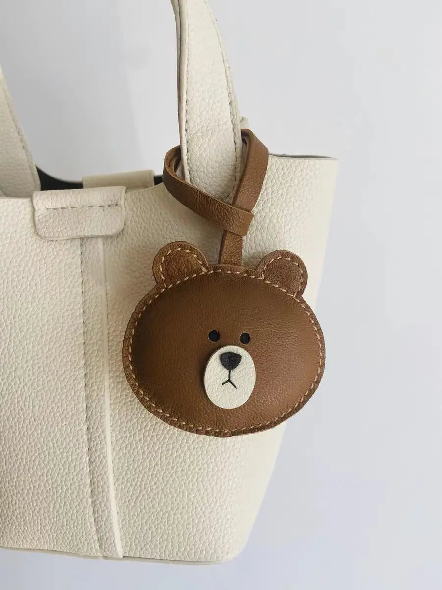 Porte-clés porte-bonheur en cuir sans visage noir confortable mignon cadeau