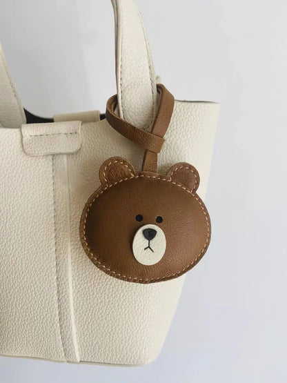 Porte-clés porte-bonheur en cuir sans visage noir confortable mignon cadeau