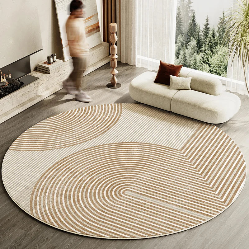 Japanese Round Striped Rug Thick Washable Nonslip Mat