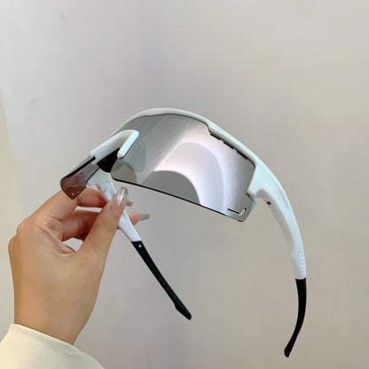 Oversized Sports Sunglasses Men, 2025 Punk Mirror Anti-UV Riding Shades