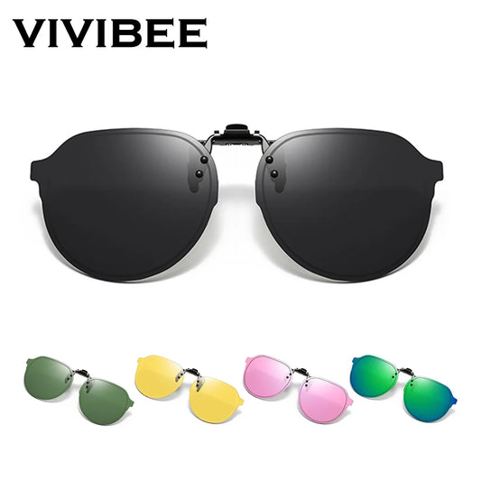 Occhiali da sole clip-on polarizzati UV400 flip-up clip visione notturna occhiali universali per guida e pesca estate 2026