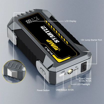 Jump Starter Power Bank 12V Car Booster Portable Emergency Charger Fall 2025 Gift Idea