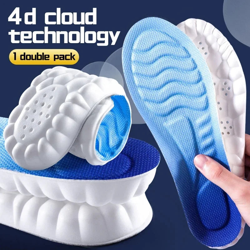 Insoles 4D Cloud Technology Sports Orthopedic Insoles Breathable Shock Absorbent Cushion Back to School 2025