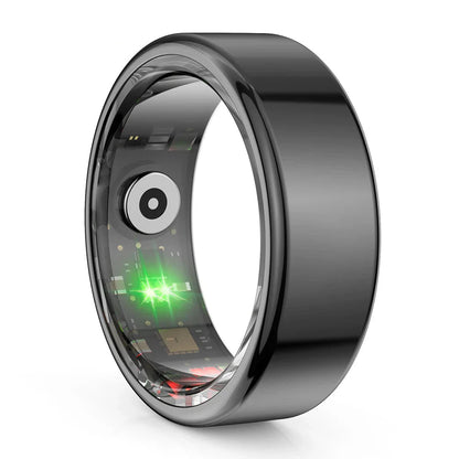 Anello Intelligente Tracker Salute IP68 Impermeabile Frequenza Cardiaca Sonno SpO2 Modalità Multi Sport Scocca in Titanio Regalo Autunno 2025