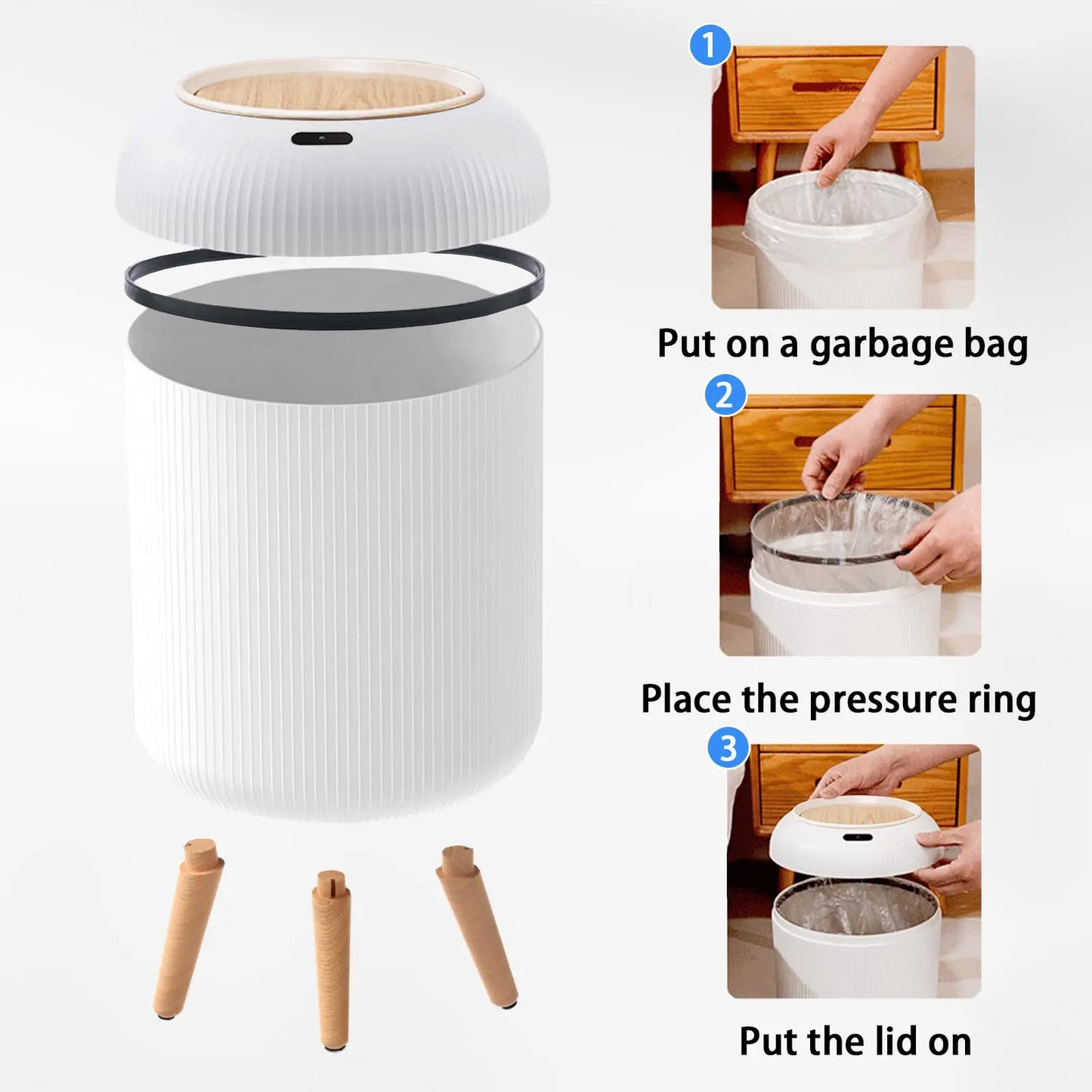 Motion Sensor Trash Can Small Plastic Smart Bin Hands Free