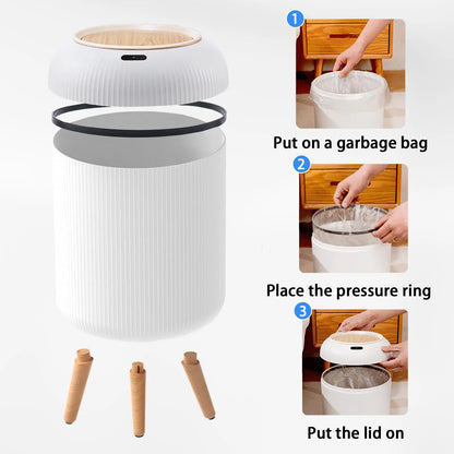 Motion Sensor Trash Can Small Plastic Smart Bin Hands Free
