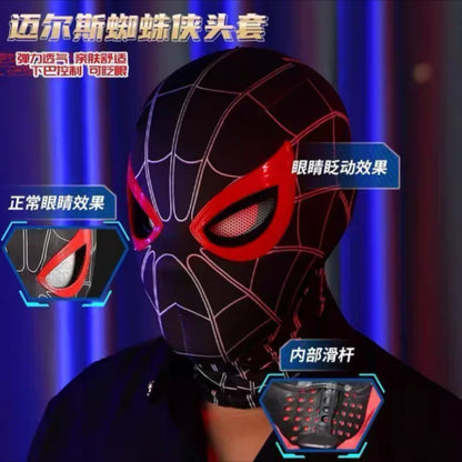 Remote-Controlled Spider-Man LED Cosplay Headgear with Glowing Red and Black Design 2026