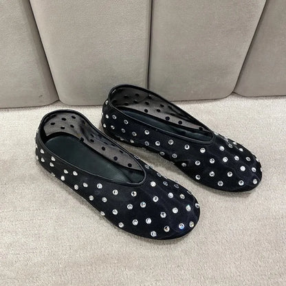 Breathable Women Ballet Flats - Mesh Crystal, Casual Walking