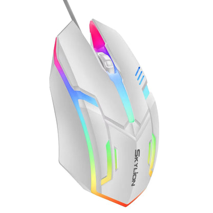 Mouse da gioco cablato RGB 3 pulsanti USB precisione ufficio