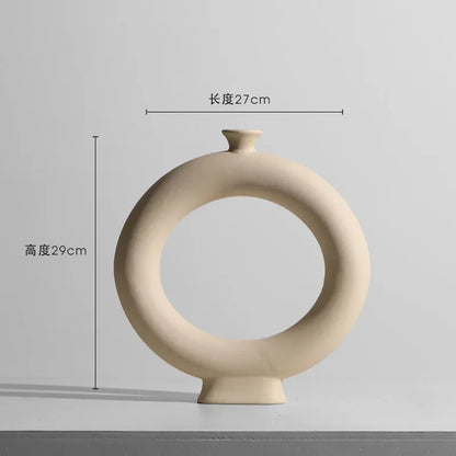 Keramisk vase embryo skulpturell bordvase nordisk minimalistisk hjemmeinnredning høst 2025 ideell for tørket blomstervisning