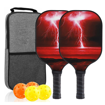 Variant image for USAPA Approved Pickleball Paddle Set of 2 with 4 Balls and Carrying Bag - Lightweight Fiberglass Rackets for Indoor and Outdoor Play-9