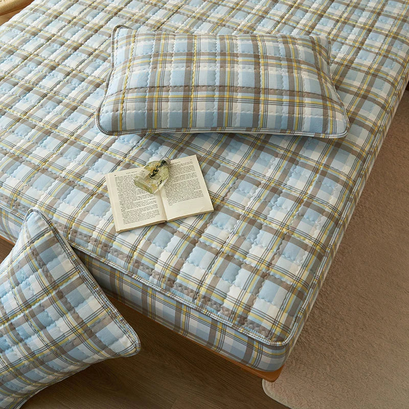 Protège-matelas matelassé à carreaux housse respirante antibactérienne literie automne 2025 sommeil frais