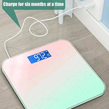 Digitale Körperwaage Gradient Glas 26 x 26 cm Badezimmer-Waage Herbst 2025 Präzise LED-Anzeige