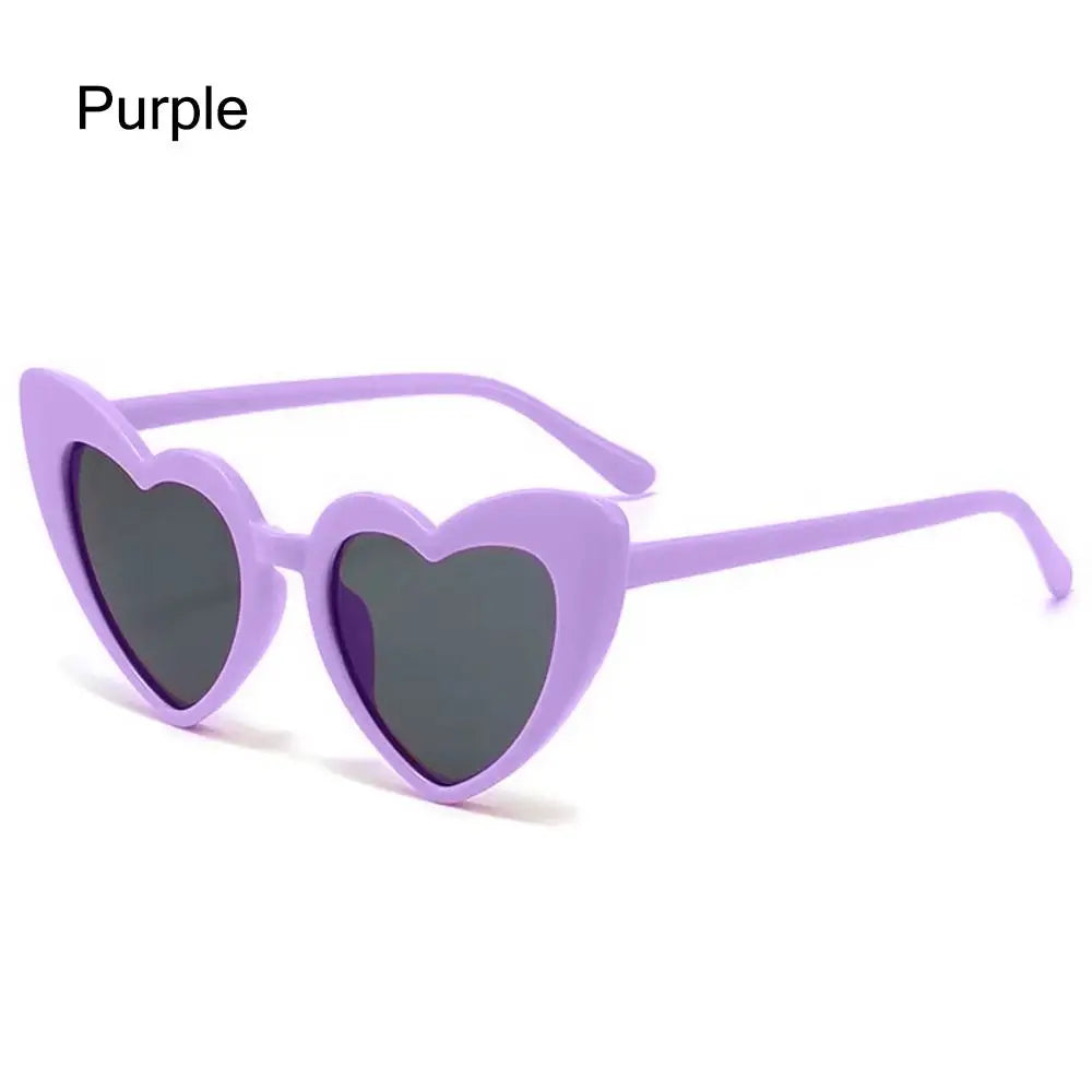 Kids Heart Sunglasses Plastic Frame Heart Shaped Summer 2026 Trend Durable Polycarbonate Lenses Outdoor Play