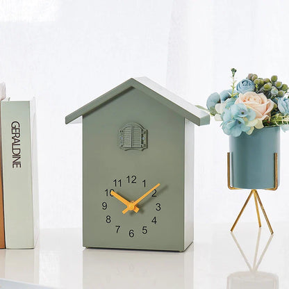 Cuckoo Wall Clock 20x25cm Muted Green Modern Hanging Home Clock Fall 2025 Whimsical Quartz Pendulum Gift