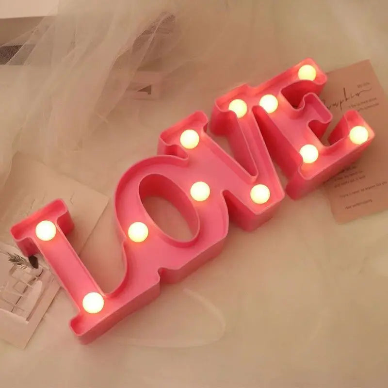 Romantic Love LED-lampe - Batteridrevet nattlys for bryllup, fester, hjemmeinnredning