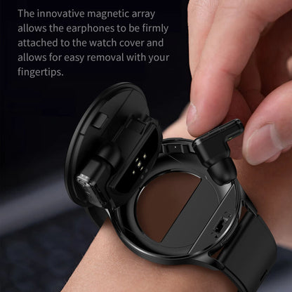 Smartwatch med TWS-øretelefoner, 1,39-tommer touchskærm, pulsmåler, multisport-tilstand, 300mAh batteri efterår 2026